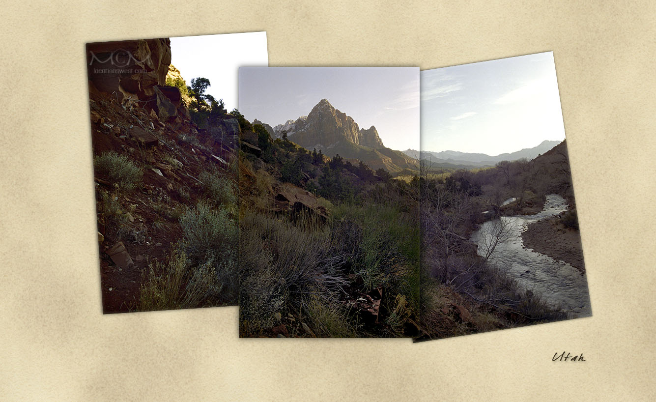 mountain and river