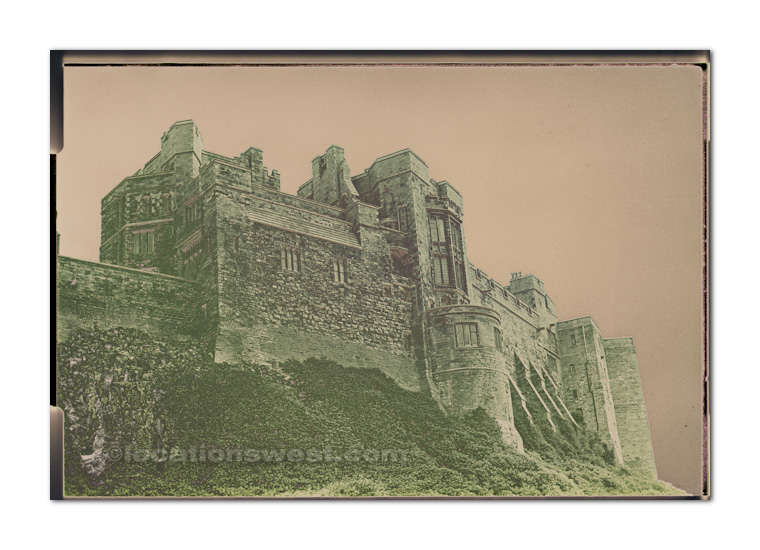 bamburgh castle on hills crest