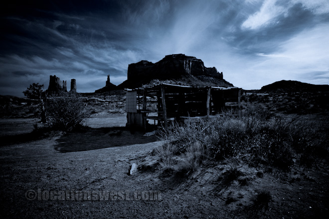 monument valley by moonlight