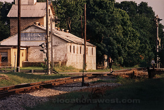 railroad tracks and warehouse