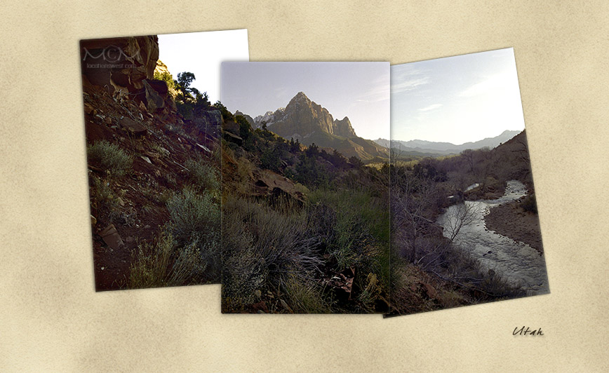 mountain peaks and river