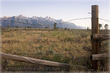 fenceline and mountains