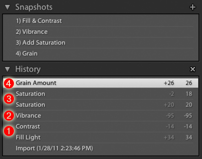 snapshots and history